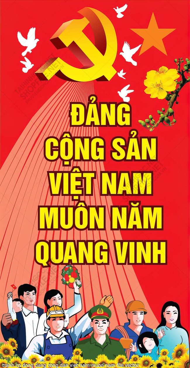 tranh co dong dang cong dan viet nam muon nam file vector